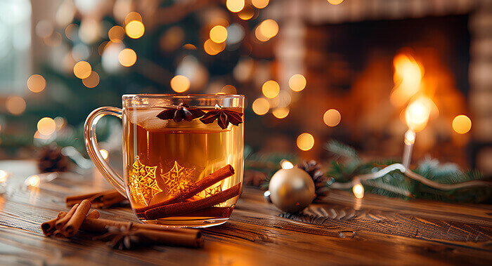 tasse de tisane de noël