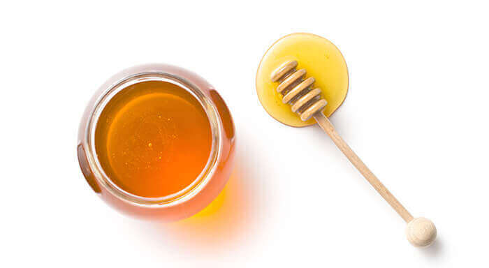 pot de miel vu du dessus