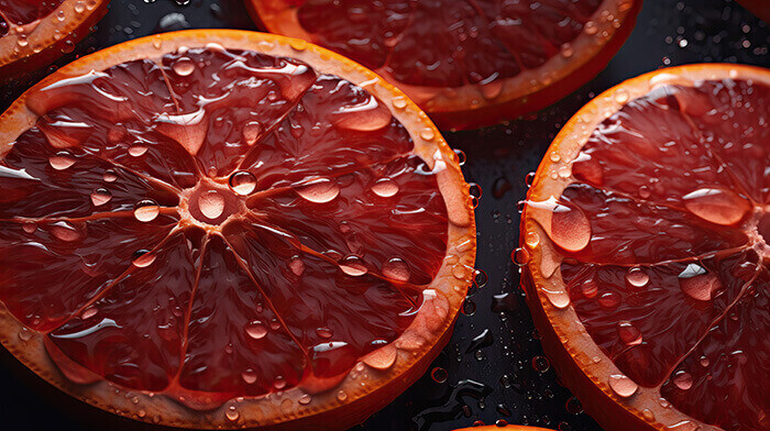 gros plan sur une orange sanguine coupée en deux