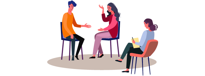 illustration d'un groupe de thérapie comportementale