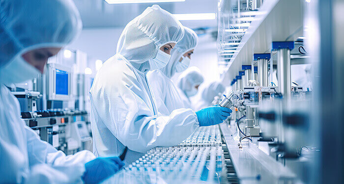 techniciens fabircant des médicaments génériques en laboratoire