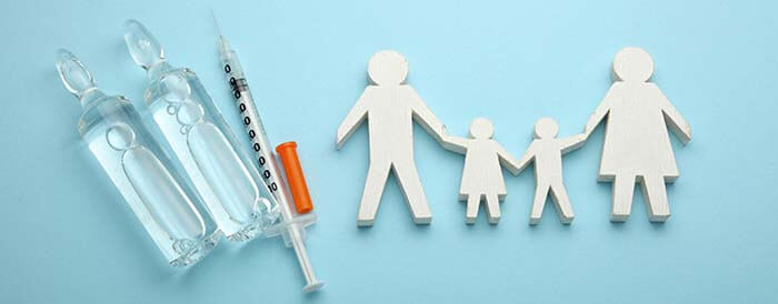 représentation des vaccins nécessaires pour toute la famille