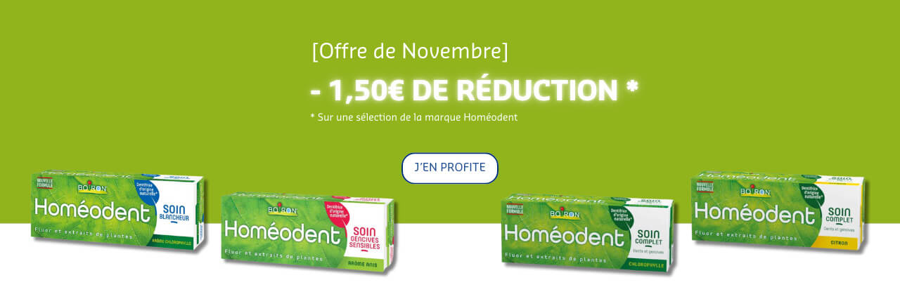 bannière de promotion Dentifrices Homeodent