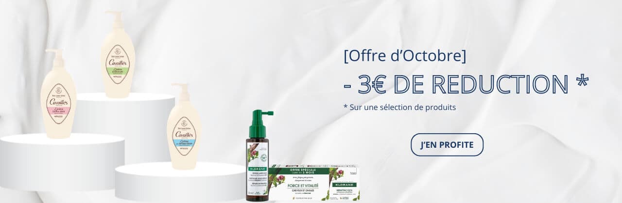 Bannière de promotion 3€ octobre