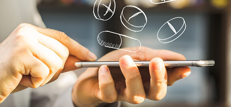achat de médicaments en ligne sur un smartphone