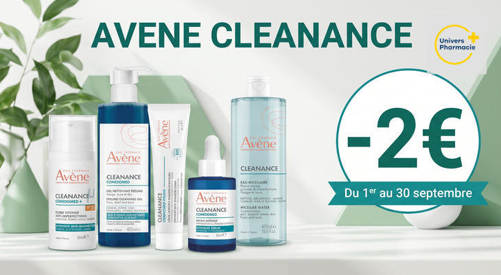 2€ de remise sur la gamme de soins Avène Cleanance