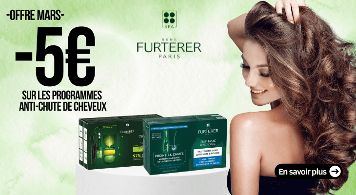 5€ de remise sur les programmes anti-chute de cheveux Triphasic de Furterer