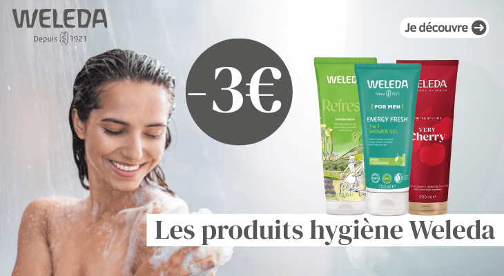 2€ de remise sur une sélection de soins d'hygiène Weleda